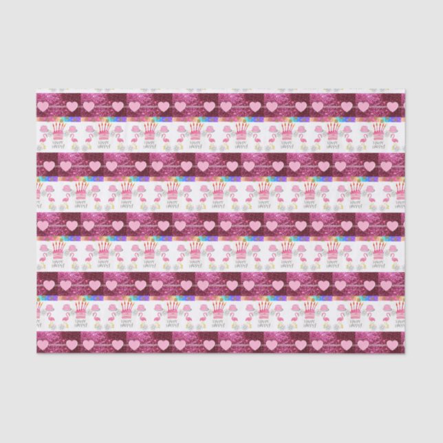 Happy Birthday Tissue Paper Flamingo (Front)