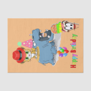 Happy Birthday Tissue Paper Hippopotamus