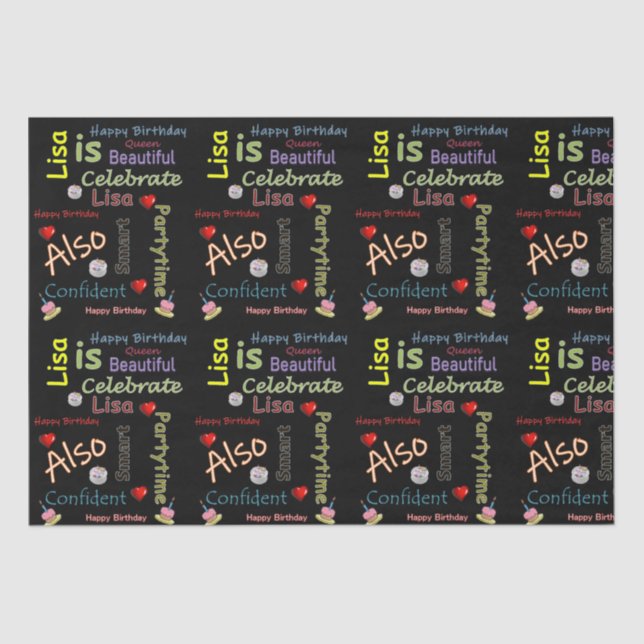 Happy Birthday Tissue Paper Lisa (Front)