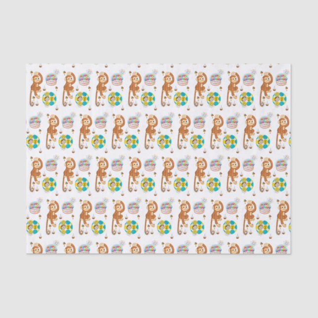 Happy Birthday Tissue Paper Monkey (Front)