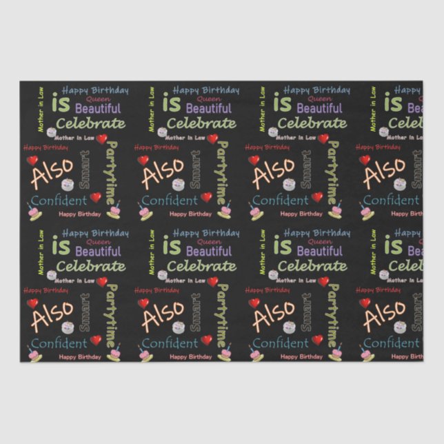 Happy Birthday Tissue Paper Mother in Law (Front)