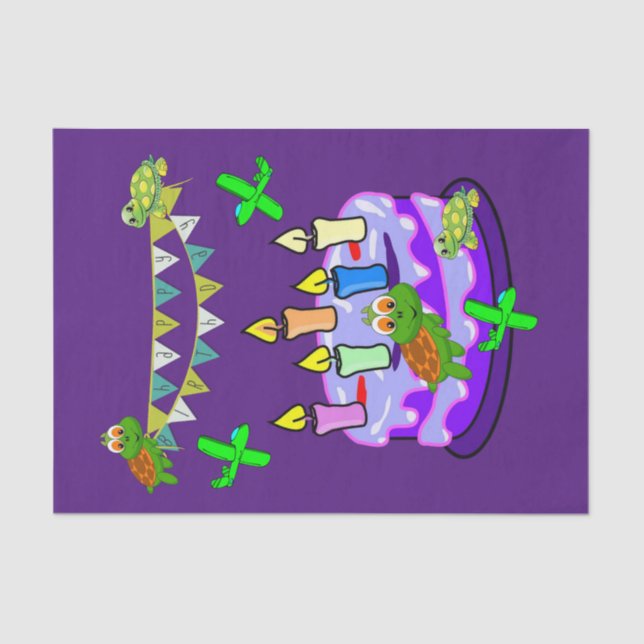 Happy Birthday Tissue Paper Turtles (Front)