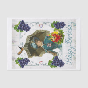 Happy Birthday Tissue Paper Victorian