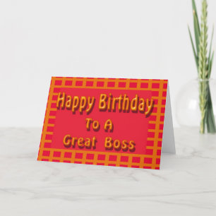 Happy Birthday to a Great Boss Card