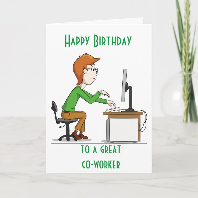 HAPPY BIRTHDAY to a "GREAT CO-WORKER" CARD (Front)