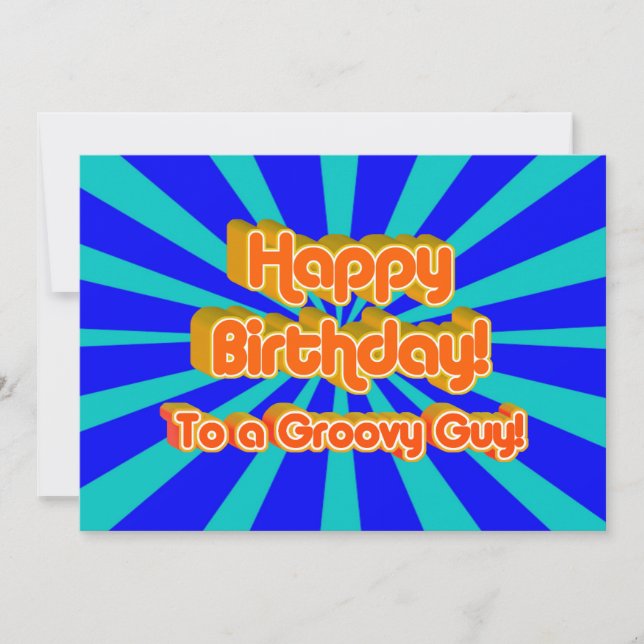Happy Birthday to a Groovy Guy Invitation (Front)