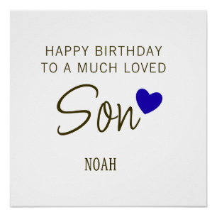 Happy Birthday to a Much Loved Son – Personalised Poster