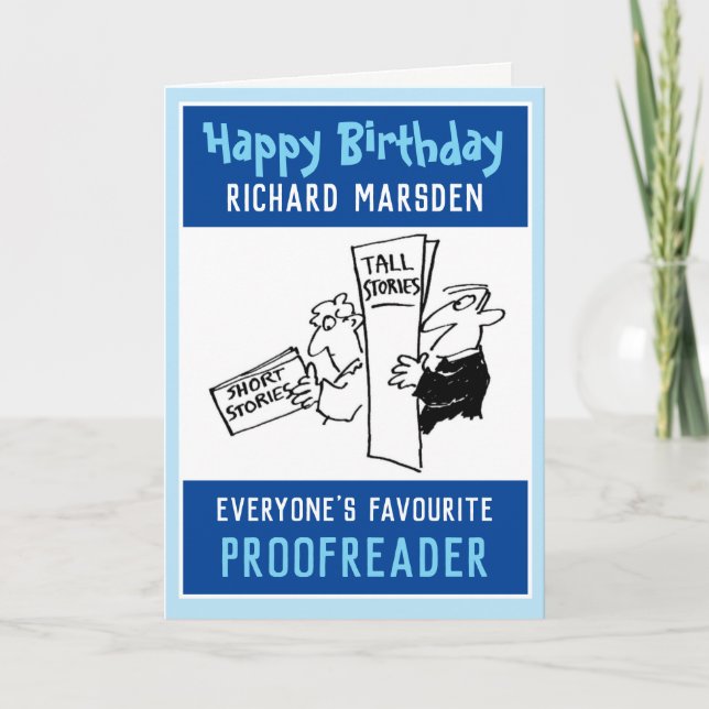 Happy Birthday to a Proofreader Card (Front)