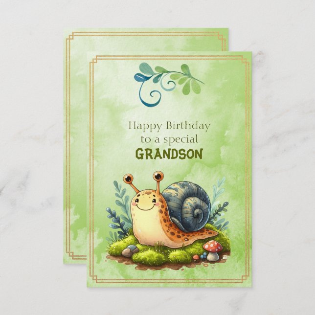 Happy Birthday To a Special Grandson  Card (Front/Back)