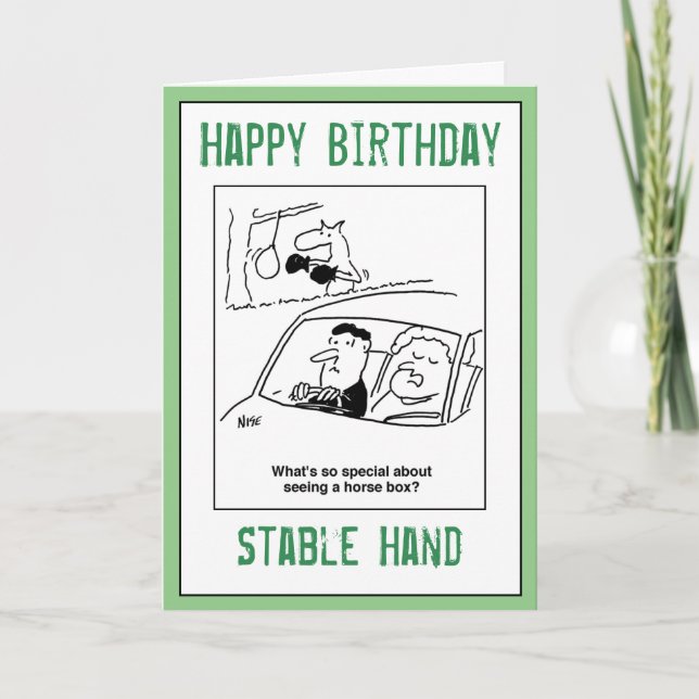 Happy Birthday to a Stable Hand Card (Front)