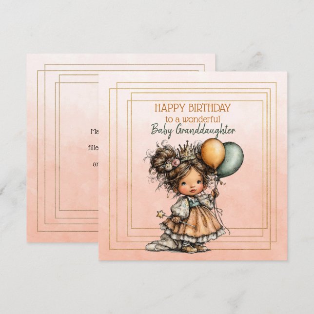 Happy Birthday To A Wonderful Baby Granddaughter (Front/Back)