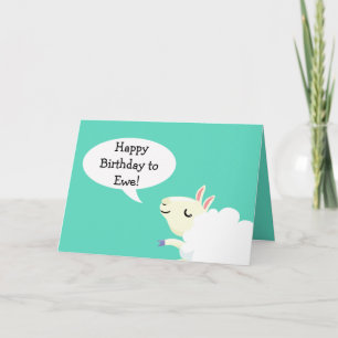 Happy Birthday to ewe! Sheep card