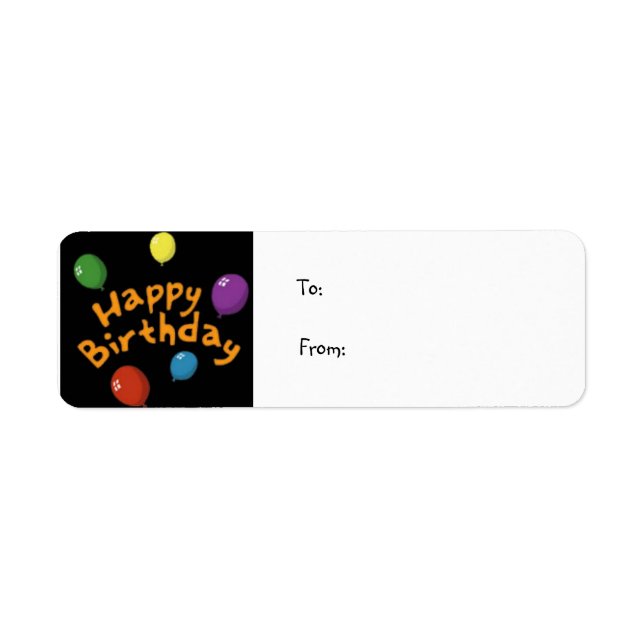 Happy_birthday, To:From: Return Address Label (Front)