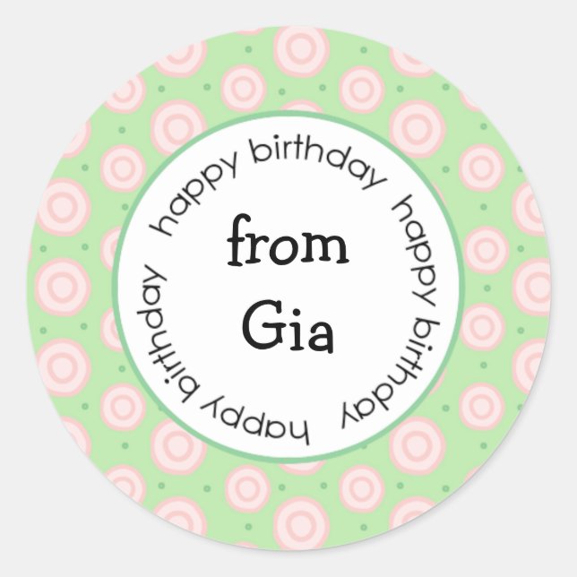 Happy Birthday to/from stickers  (#LABL028) (Front)