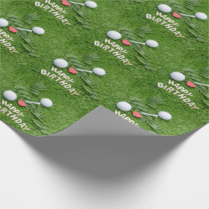 Happy Birthday to golfer with love and golf ball Wrapping Paper