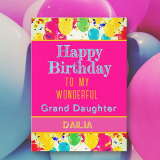Happy Birthday to Grand daughter card