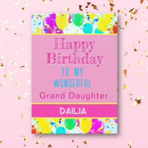 Happy Birthday to Grand daughter card