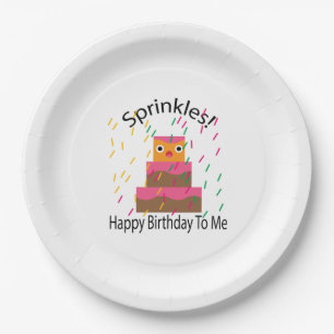 Happy Birthday To Me Sprinkles Paper Plate