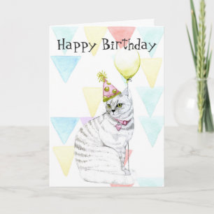 Happy Birthday to Meow Kitty with Balloon Card