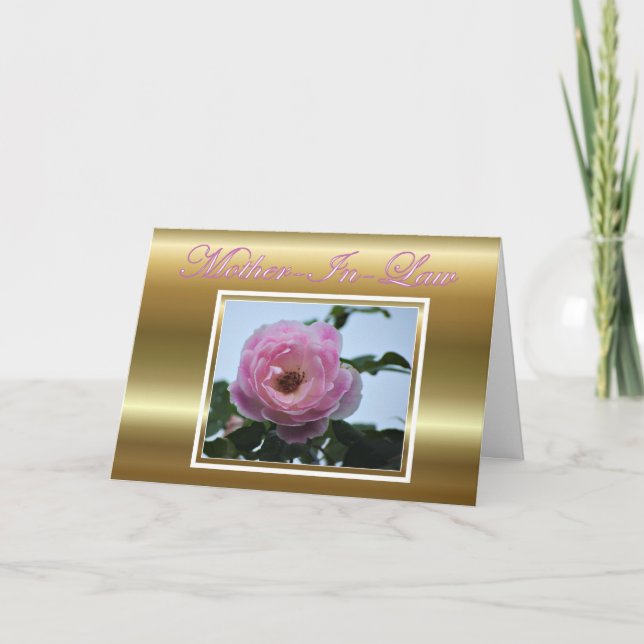 Happy Birthday to mother in law with flowers Card (Front)