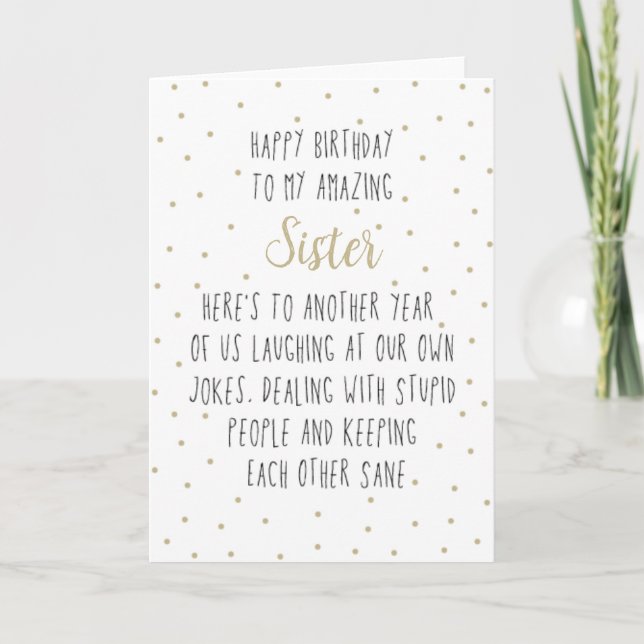 Happy Birthday to My Amazing Sister  Holiday Card (Front)