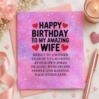 happy birthday to my amazing wife card Sentimental