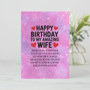 happy birthday to my amazing wife card Sentimental