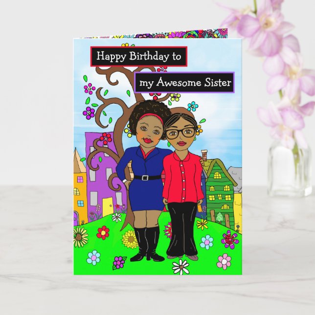 Happy Birthday to my Awesome Sister Card (Orchid)