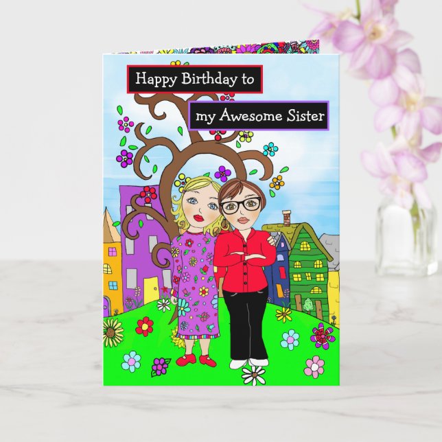 Happy Birthday to my Awesome Sister Card (Orchid)