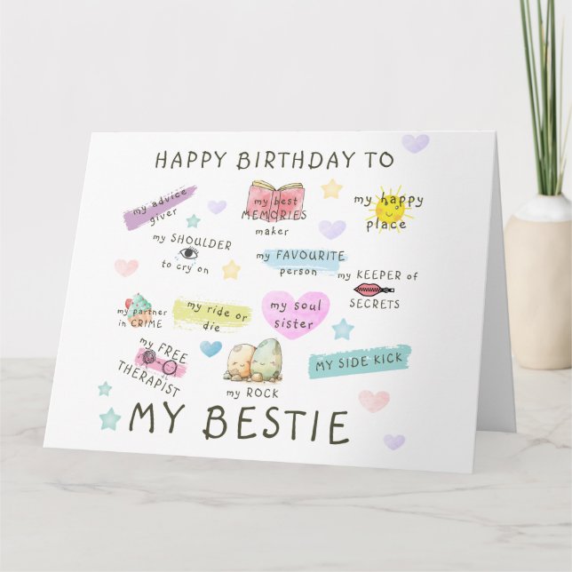 Happy Birthday To My Bestie Card (Front)
