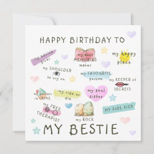 Happy Birthday To My Bestie Holiday Card