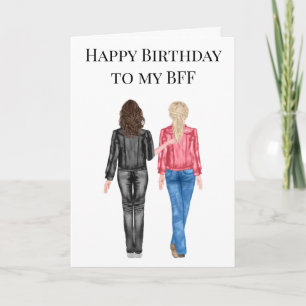 Happy Birthday to my BFF Watercolor Friends Holiday Card