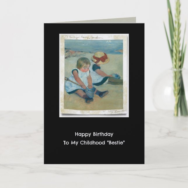 Happy Birthday To My Childhood "Bestie" Note Card (Front)