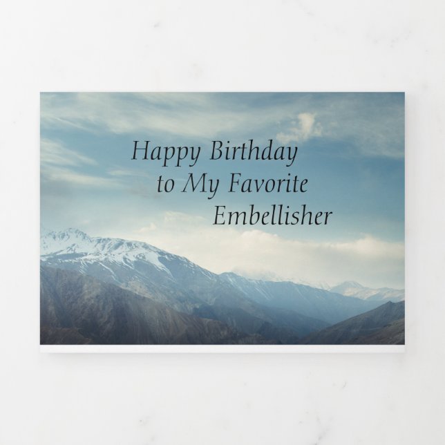Happy Birthday to My Favourite Embellisher Tri-Fold Holiday Card (Cover)