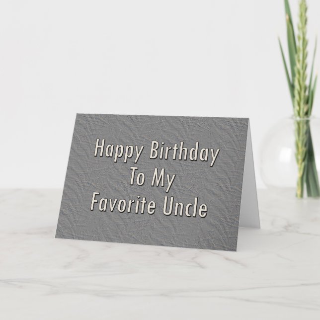 Happy Birthday To My Favourite Uncle Card (Front)