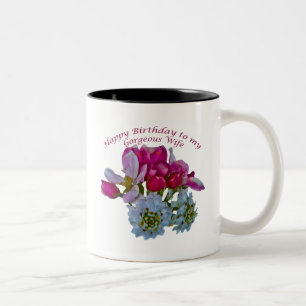 Happy Birthday to my Gorgeous Wife.png Two-Tone Coffee Mug