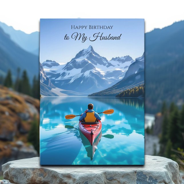Happy Birthday to my Husband | Kayak Mountains Card (Creator Uploaded)