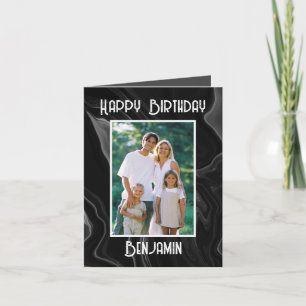Happy birthday to my husband photo card marble