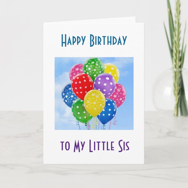 HAPPY BIRTHDAY TO ***MY LITTLE SIS*** CARD (Front)
