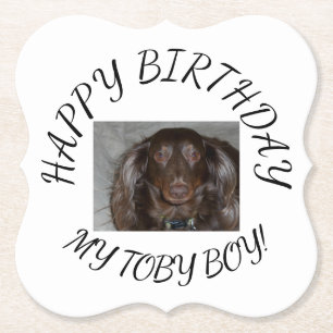 Happy Birthday To My Puppy Dog Paper Coaster