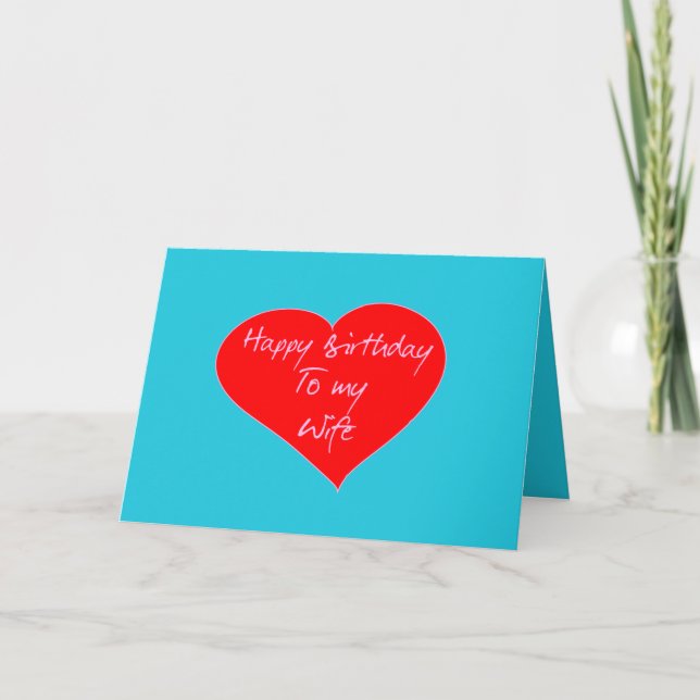 Happy Birthday To My Wife | Elegant Chic Heart Card (Front)
