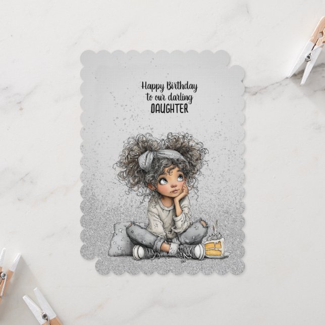 Happy Birthday to our Darling Daughter  Card (Front/Back In Situ)
