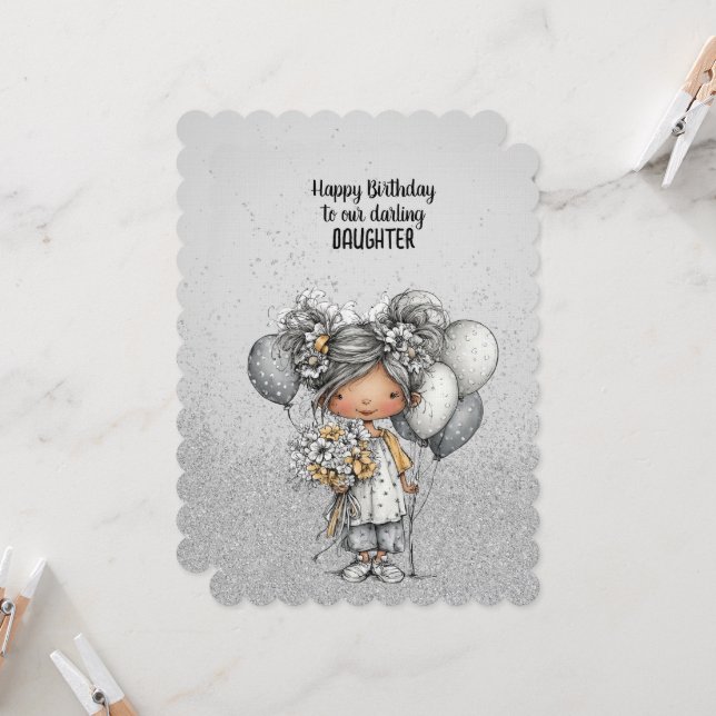 Happy Birthday to our Darling Daughter  Card (Front/Back In Situ)