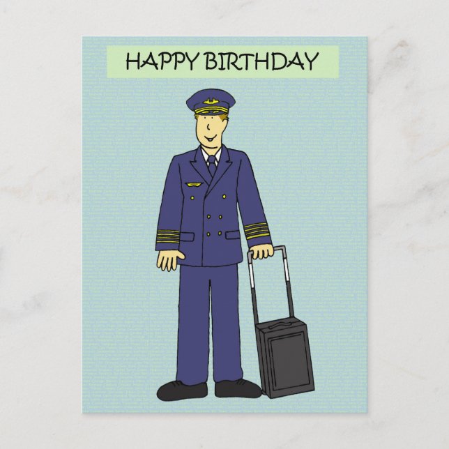 Happy Birthday to Pilot Postcard (Front)