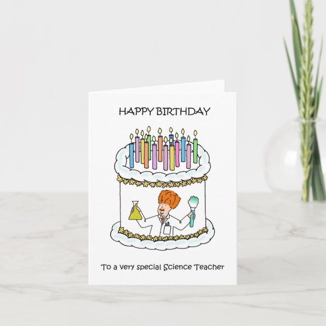 Happy Birthday to Science Teacher Card (Front)