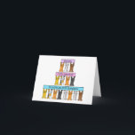 Happy Birthday to Step Grandson Card<br><div class="desc">Three rows of cute cartoon cats standing up on their back paws holding banners that say 'Happy Birthday to a very speccial step grandson'.</div>