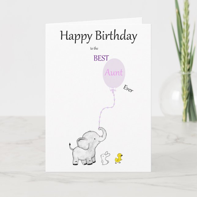 Happy Birthday to the BEST Aunt Ever - CARD (Front)