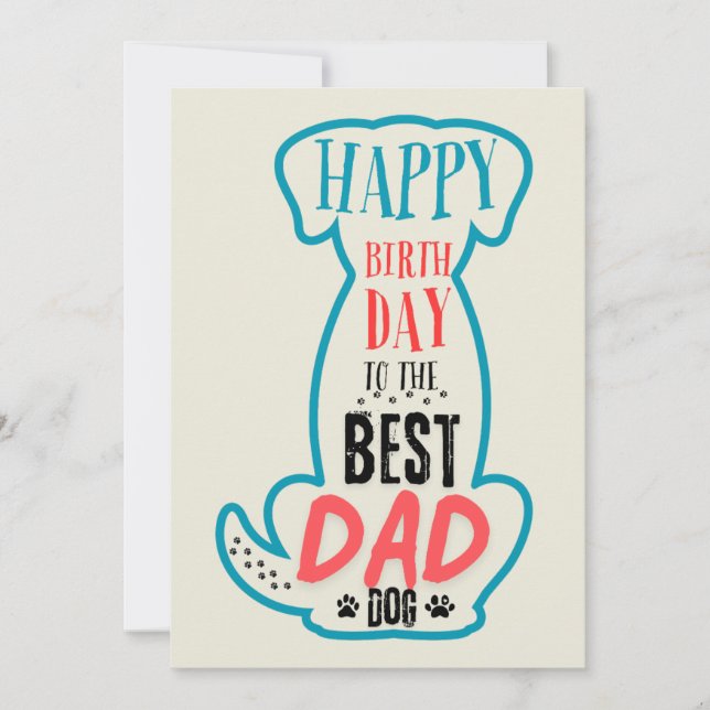 Happy Birthday To The Best Dog Dad Invitation (Front)