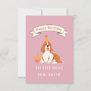 Happy Birthday to the Best Dog Mum! Smiling Dog Thank You Card
