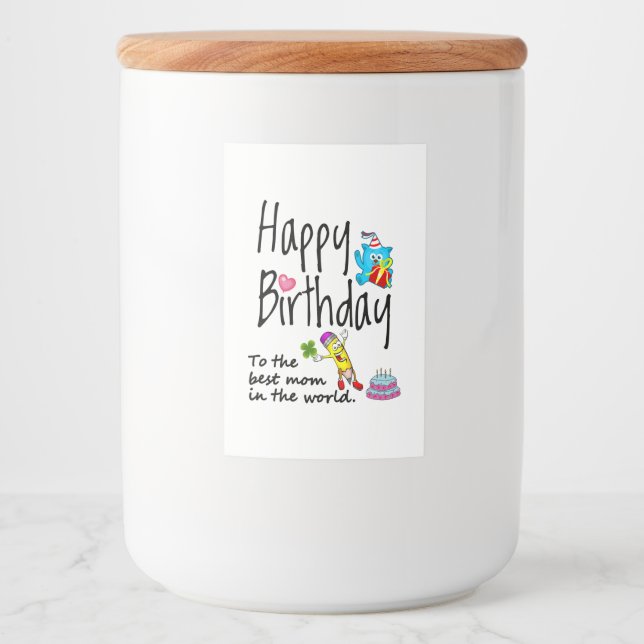 Happy Birthday to the best mum in the world Food Label (Front)